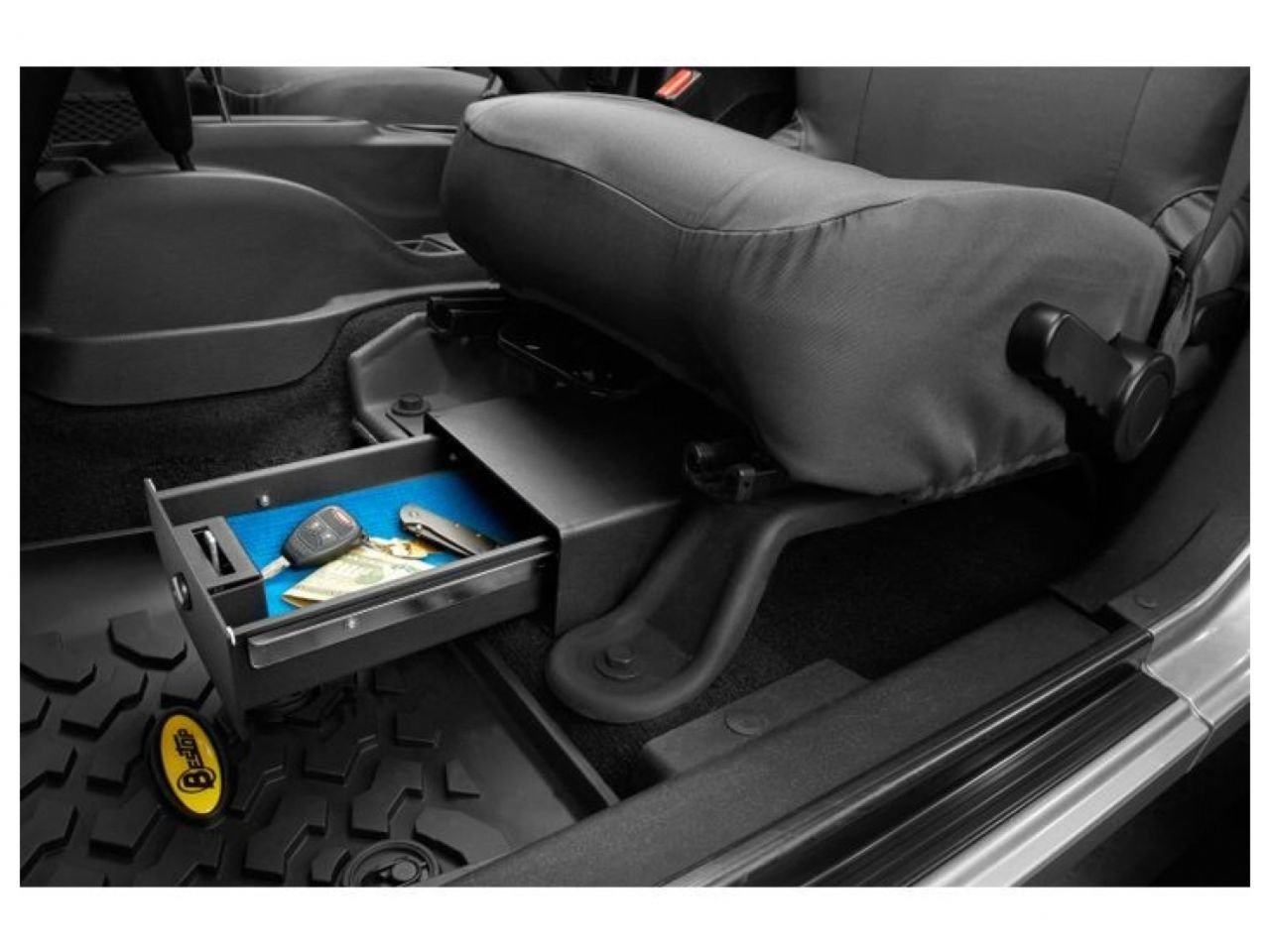 Bestop 42640-01 HighRock 4x4 Under Seat Lock Box for 2007-2018 Wrangler JK, Driver Side (Does Not Fit 2011-2018 Wrangler JK 2-Door Models) - Image 3
