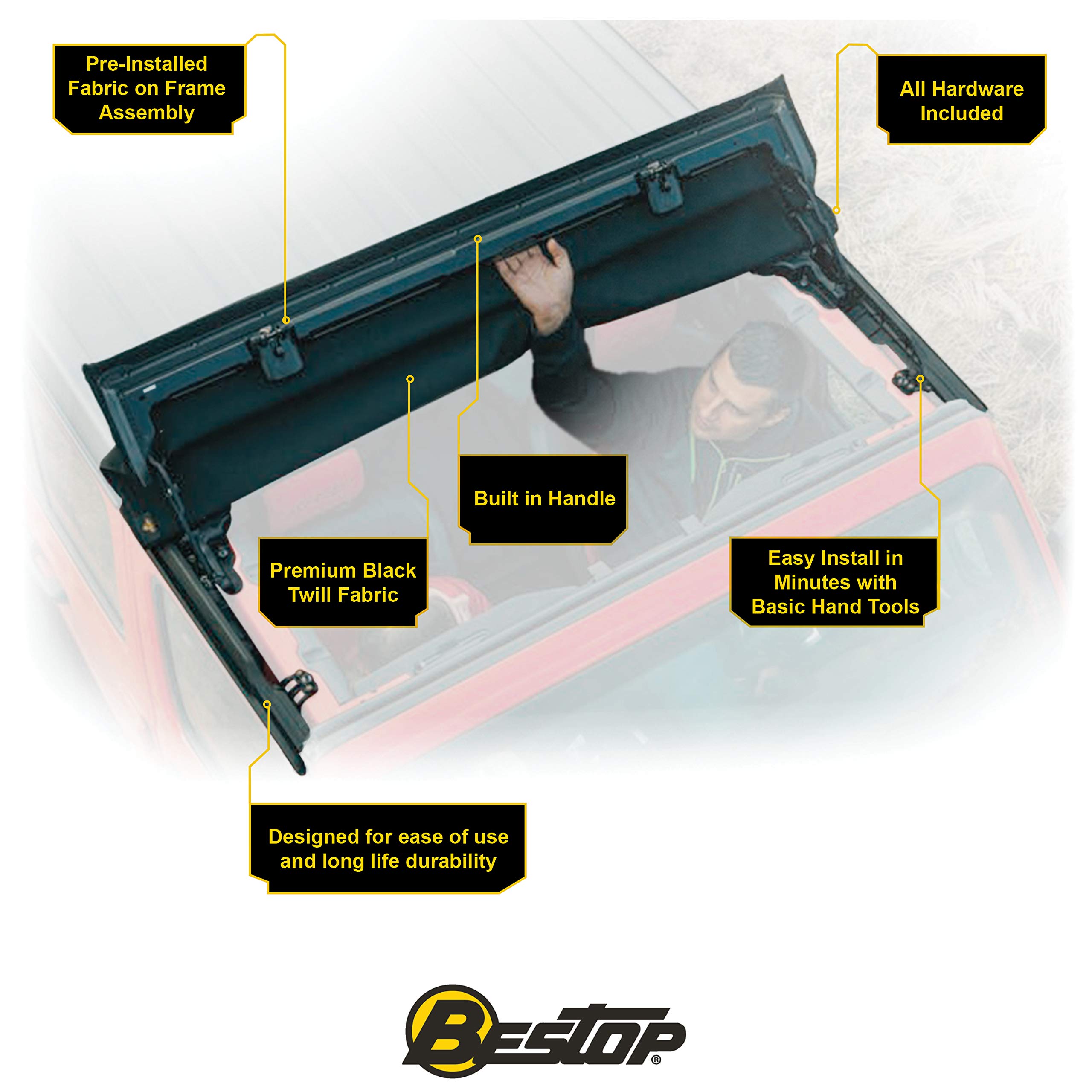 Bestop 5245335 Sunrider for Hardtop for 2007-2018 Wrangler JK 2-Door & Unlimited - Image 11