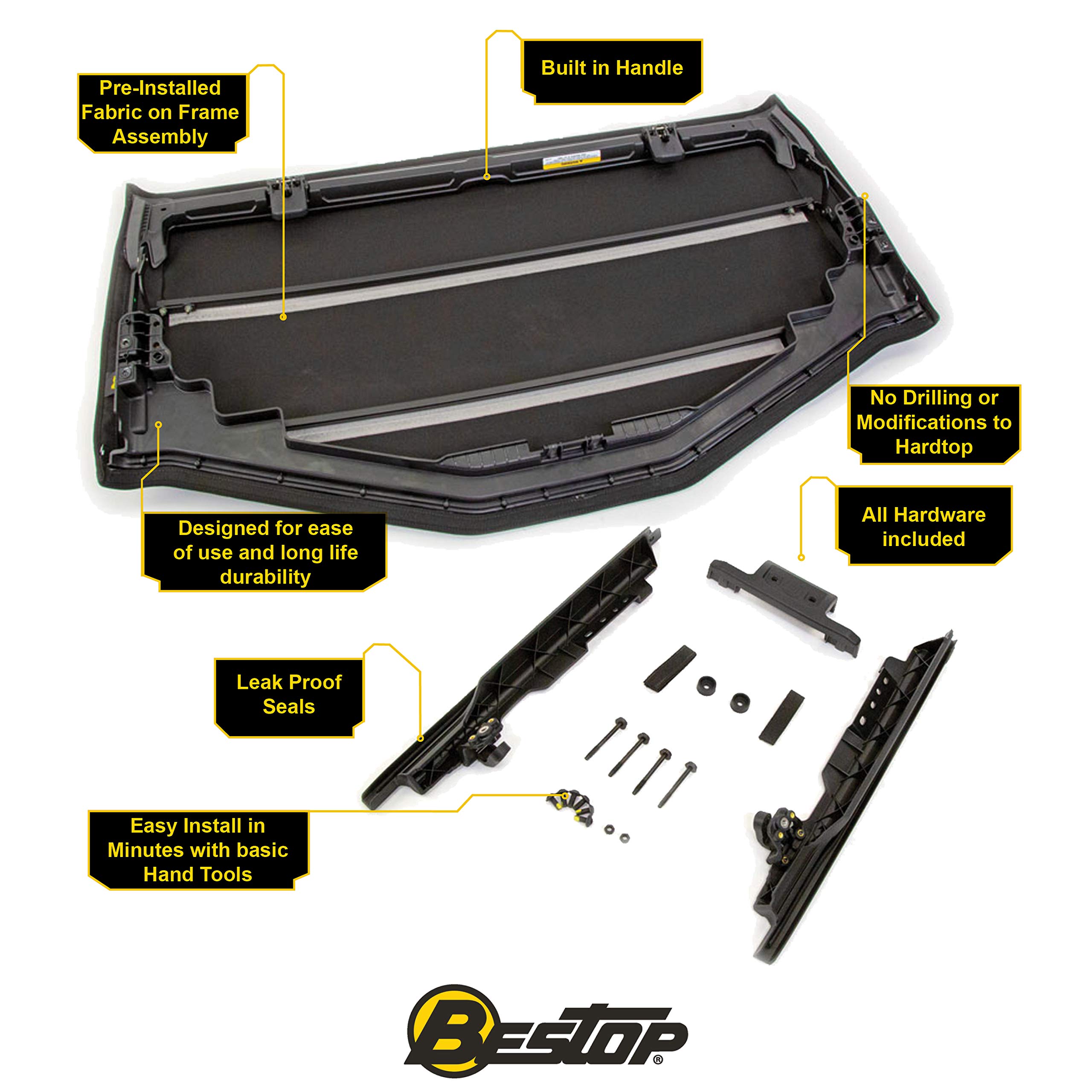 Bestop 5245335 Sunrider for Hardtop for 2007-2018 Wrangler JK 2-Door & Unlimited - Image 10