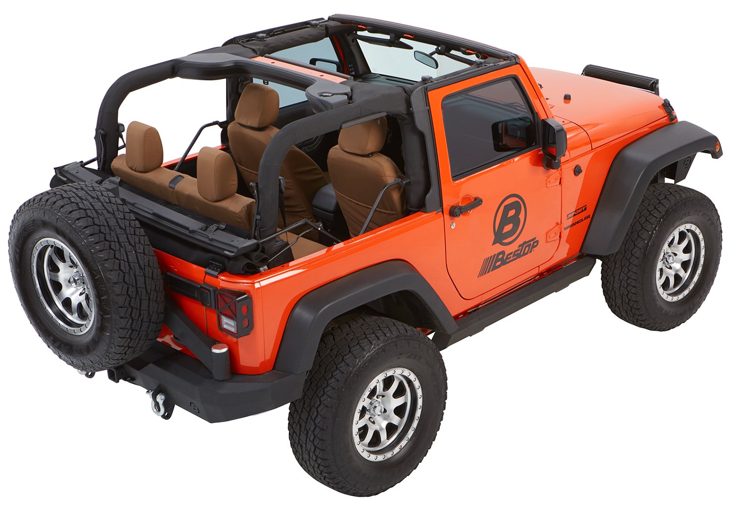 Bestop 5492217 Black Twill Trektop NX Glide Convertible Soft Top for 2007-2018 Wrangler JK 2-Door - Image 3