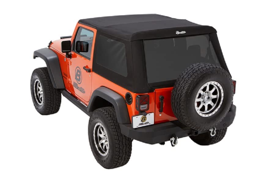 Bestop 5492217 Black Twill Trektop NX Glide Convertible Soft Top for 2007-2018 Wrangler JK 2-Door - Image 4