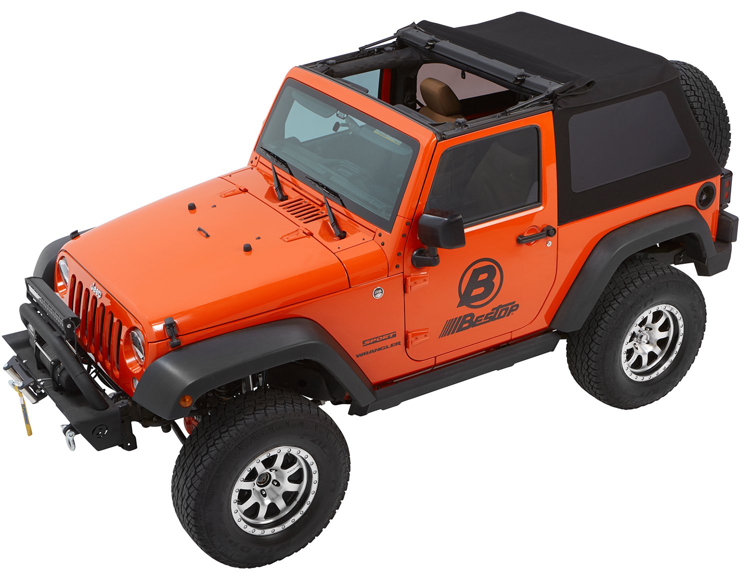Bestop 5492217 Black Twill Trektop NX Glide Convertible Soft Top for 2007-2018 Wrangler JK 2-Door - Image 5