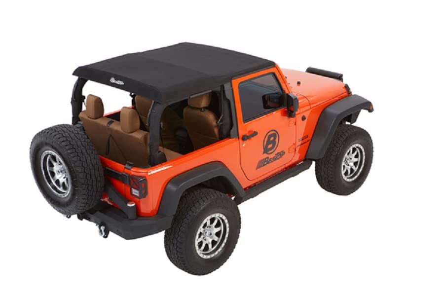 Bestop 5492217 Black Twill Trektop NX Glide Convertible Soft Top for 2007-2018 Wrangler JK 2-Door - Image 6