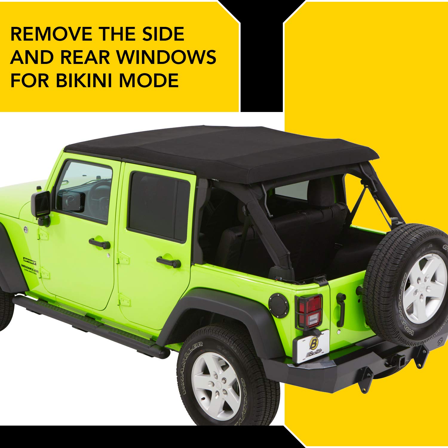 Bestop 54923-35 Black Diamond Trektop NX Glide Convertible Soft Top 4-Door - Image 3